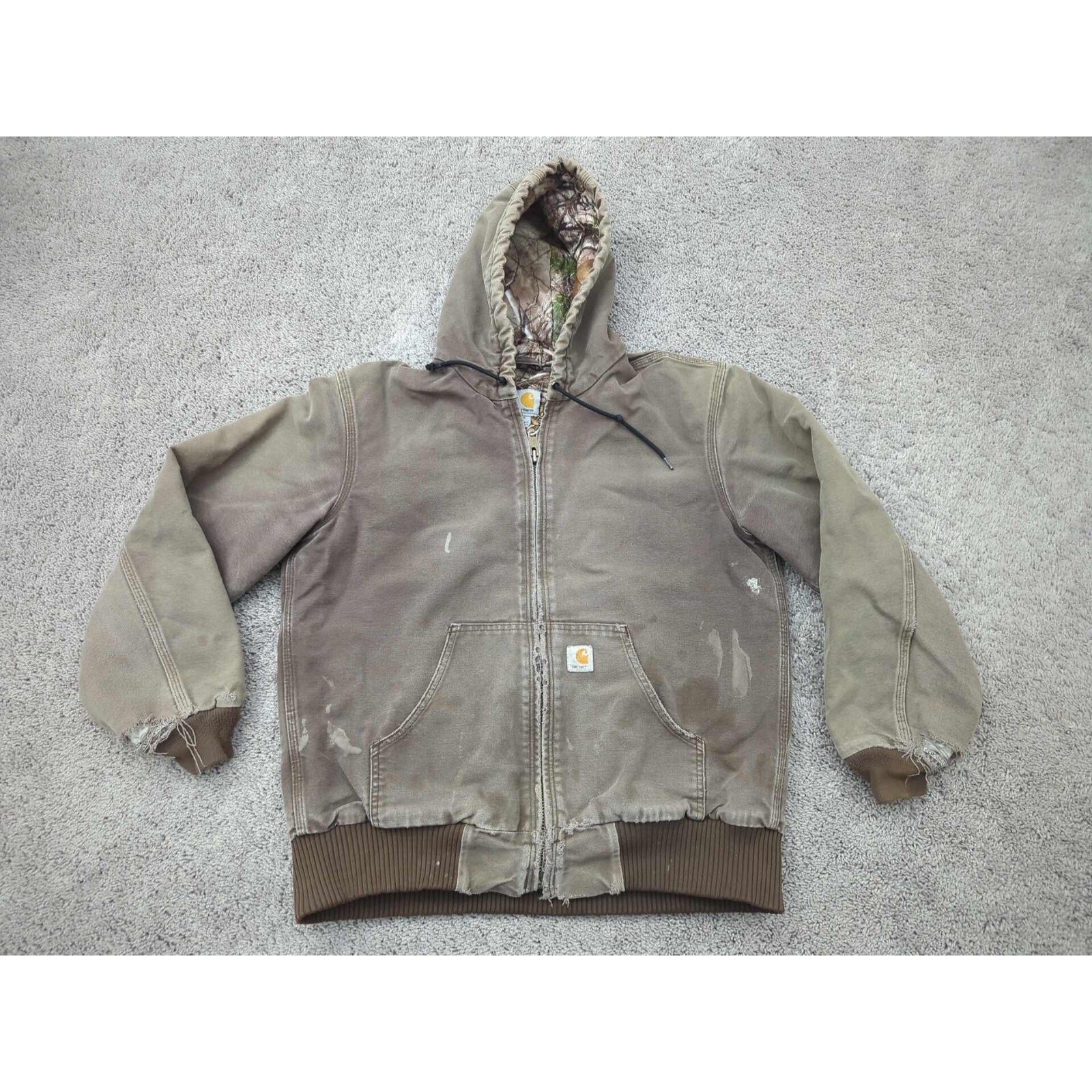 Vintage Carhartt Jacket Mens M Workwear Distressed Realtree Lining 101074 201